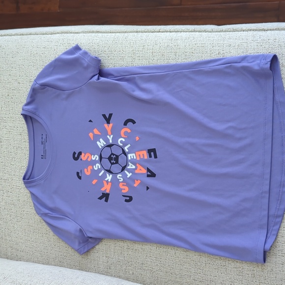 Youth Medium Purple Soccer Activewear Shirt - Under Armour - Picture 1 of 6